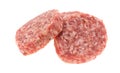 Sausage patties isolated on a white background side view Royalty Free Stock Photo