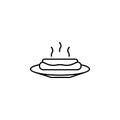 sausage in a plate icon. Element of food and drinks icon for mobile concept and web apps. Thin line sausage in a plate icon can be Royalty Free Stock Photo