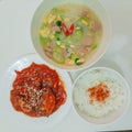 Sausage Rice Noodle soup and Balado Shrimp