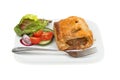 Sausage roll with salad Royalty Free Stock Photo