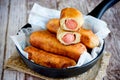 Sausage rolls, pastry wrapped sausages Royalty Free Stock Photo