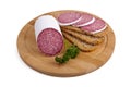 Sausage - salami, bread, parsley Royalty Free Stock Photo