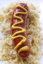 Sausage with Sauerkraut Royalty Free Stock Photo