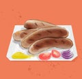 Sausage the savage way Royalty Free Stock Photo