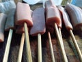 sausage skewers ready to be baked