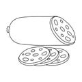 Sausage Sliced.Burgers and ingredients single icon in outline style vector symbol stock illustration.