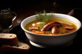 Sausage Soup, Homemade Smoked Meat Vegetable Broth Royalty Free Stock Photo