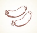 Sausage. Vector drawing