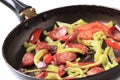 Sausage and vegetable stir fry Royalty Free Stock Photo