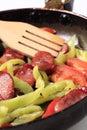 Sausage and vegetable stir fry Royalty Free Stock Photo