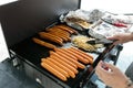sausages cooking on a bbq in Australia