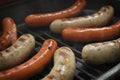 Sausages on electric grill Royalty Free Stock Photo