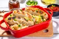 Sausages with fried cabbage or sauerkraut Royalty Free Stock Photo