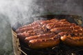 Sausages grill on bbq Royalty Free Stock Photo