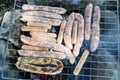 Sausages on grill