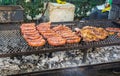 Sausages on the grill, traditional Argentinean food Royalty Free Stock Photo