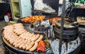 Sausages on the grill, traditional Argentinean food