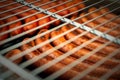 Sausages are grilled. Cooking sausages barbecue. Fast food. Lattice BBQ