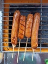 A sausages are grilling