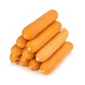 sausages group. pyramid. isolated on white background Royalty Free Stock Photo