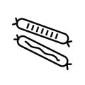 Sausages icon vector isolated on white background, Sausages sign , line or linear sign, element design in outline style Royalty Free Stock Photo