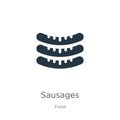 Sausages icon vector. Trendy flat sausages icon from food collection isolated on white background. Vector illustration can be used Royalty Free Stock Photo