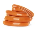 Sausages isolated on a white Royalty Free Stock Photo