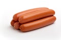 Sausages isolated on a white background Royalty Free Stock Photo