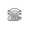 Sausages line icon Royalty Free Stock Photo