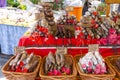 sausages, market in Nyons, Rhone-Alpes, France