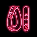 sausages meat product food neon glow icon illustration