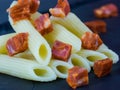 Sausages with pasta Royalty Free Stock Photo