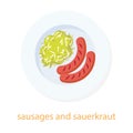 Sausages and sauerkraut.