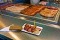 Sausages at a snack stall Royalty Free Stock Photo