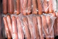 Sausages Steamed In The Plastic Bag Ready For Sale