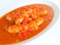 Sausages in tomato sauce. Royalty Free Stock Photo