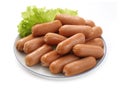 Sausages on a white dish