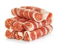 Sausages wrapped in bacon, chevapchichi isolated Royalty Free Stock Photo