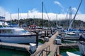 Crowded marina at Sausalito, California USA on August 6, 2011