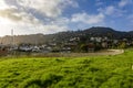 Sausalito Seaport, a city in the San Francisco Bay Area in Marin County, California. Wharf with houses on the boat.