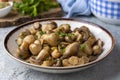 Saute delicious mushrooms Turkish name; Mantar sote Royalty Free Stock Photo