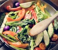 Sauted mixed vegetables food photography recipe idea Royalty Free Stock Photo