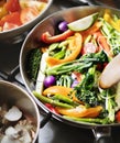 Sauted mixed vegetables food photography recipe idea Royalty Free Stock Photo