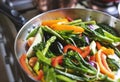 Sauted mixed vegetables food photography recipe idea Royalty Free Stock Photo