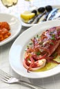 Sauteed calamari with parsley and garlic, spanish tapas food