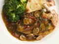 Sauteed Chicken Chasseur with Broccoli Royalty Free Stock Photo