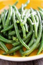 Sauteed green beans on big plate Royalty Free Stock Photo