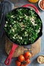 Sauteed kale with ground turkey Royalty Free Stock Photo