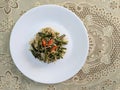 Sauteed long beans mixed with toge, Indonesian home food Royalty Free Stock Photo