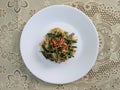 Sauteed long beans mixed with toge, Indonesian home food Royalty Free Stock Photo